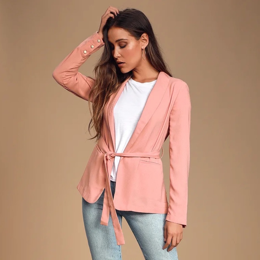 Lulus Mauve Pink Belted Blazer